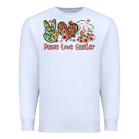 White Easter Day Peace love Easter Premium Sweatshirt - OliviaCreatesArt