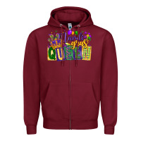 Burgundy mardi gras queen Zipper Hoodie - CowGirlArtShop