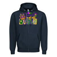 Navy mardi gras queen Zipper Hoodie - CowGirlArtShop