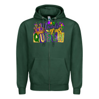 Sports Green mardi gras queen Zipper Hoodie - CowGirlArtShop