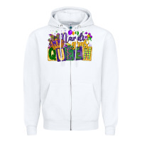 White mardi gras queen Zipper Hoodie - CowGirlArtShop