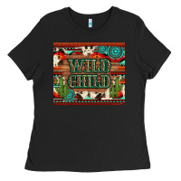 Black wild chıld aztec gemstone and cactus Ladies Tee - Artiststas