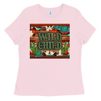 Bubblegum Pink wild chıld aztec gemstone and cactus Ladies Tee - Artiststas