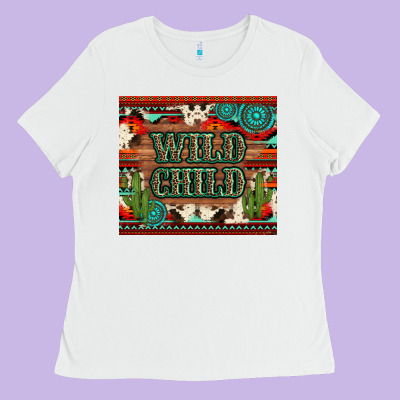 Wild Chıld Aztec Gemstone And Cactus Ladies Tee Designed By Artiststas