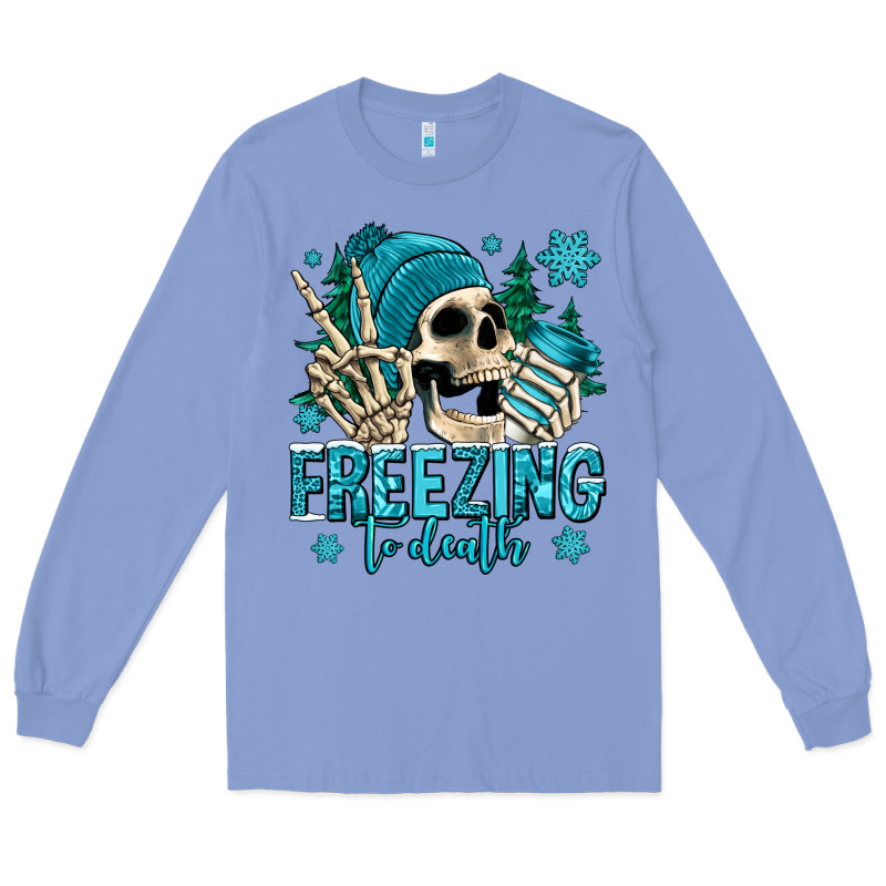 Freezing To Death Winter Skull Long Sleeve Tee by Jasminsmagicworld | Teevron