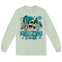 Matcha freezing to death winter skull Long Sleeve Tee - Jasminsmagicworld