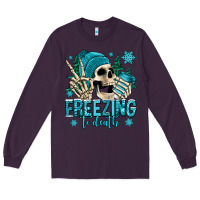 Plum freezing to death winter skull Long Sleeve Tee - Jasminsmagicworld