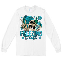 White freezing to death winter skull Long Sleeve Tee - Jasminsmagicworld