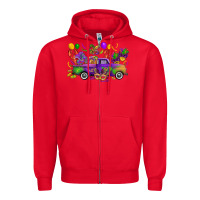 Red mardi gras truck Zipper Hoodie - CowGirlArtShop