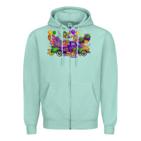 Seafoam mardi gras truck Zipper Hoodie - CowGirlArtShop