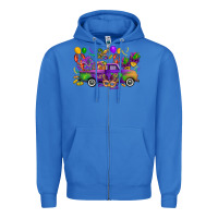 True Royal mardi gras truck Zipper Hoodie - CowGirlArtShop