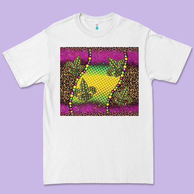Mardi Gras  Leopard Pink Glitter Premium Tee Designed By Barkaloodesign