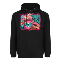 Black valentines day coffee cup and sweets Heavyweight Hoodie - OliviaCreatesArt
