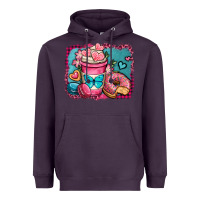 Plum valentines day coffee cup and sweets Heavyweight Hoodie - OliviaCreatesArt