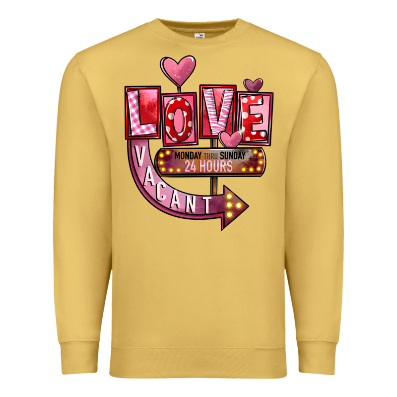 Valentine's Day Love Vacant Premium Sweatshirt by FaDigitalArtStudio | Teevron