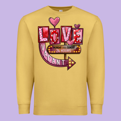 Valentine's Day Love Vacant Premium Sweatshirt Designed By Fadigitalartstudio