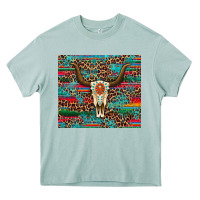 Arona western serape leopard bull skull turquoise tumbler Heavy Core Tee - Artiststas