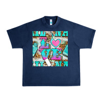 Navy love nail and polish with leopard seamless pattern bbs Urban Heavy Tee - BundleAndBundleShop