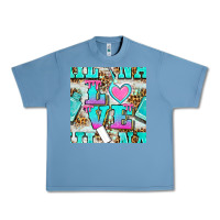 Pebble Blue love nail and polish with leopard seamless pattern bbs Urban Heavy Tee - BundleAndBundleShop