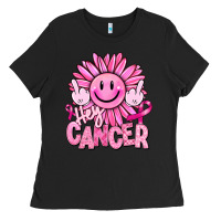 Hey Cancer Smiley Face Breast Cancer Ladies Tee | Teevron