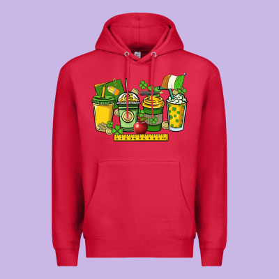 St. Patrick's Day Teacher Coffee Cups Premium Hoodie Designed By Howdyjamesfarm