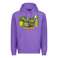 Purple St. Patrick's Day Teacher coffee cups Premium Hoodie - HowdyJamesFarm