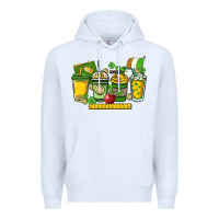 White St. Patrick's Day Teacher coffee cups Premium Hoodie - HowdyJamesFarm
