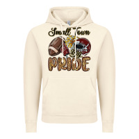 Vintage Artic small town big pride maroon yellow Vintage Hoodie - MaliasSmallBusiness