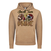 Vintage Coffee small town big pride maroon yellow Vintage Hoodie - MaliasSmallBusiness