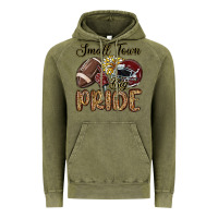 Vintage Olive small town big pride maroon yellow Vintage Hoodie - MaliasSmallBusiness
