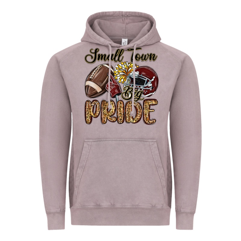 Small Town Big Pride Maroon Yellow Vintage Hoodie by MaliasSmallBusiness | Teevron