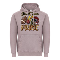 Vintage Zinc small town big pride maroon yellow Vintage Hoodie - MaliasSmallBusiness