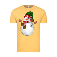 Vintage Mustard Snowman Vintage Tee - NancyCooperArtShop