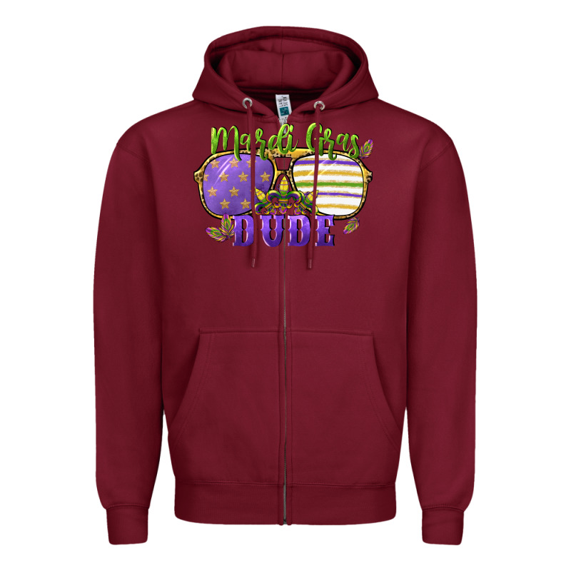 Mardi Gras Dude Zipper Hoodie by CowGirlArtShop | Teevron