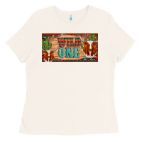 Texas Longhorn Wild One Cactus Licanse Plate Ladies Tee | Teevron