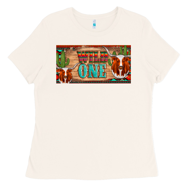Texas Longhorn Wild One Cactus Licanse Plate Ladies Tee by Artiststas | Teevron