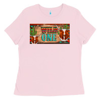 Bubblegum Pink texas longhorn wild one cactus licanse plate Ladies Tee - Artiststas