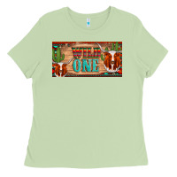 Matcha texas longhorn wild one cactus licanse plate Ladies Tee - Artiststas