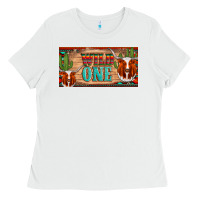 White texas longhorn wild one cactus licanse plate Ladies Tee - Artiststas