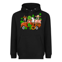 Black St. Patrick's farm animals and truck Heavyweight Hoodie - OliviaCreatesArt