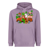 Lavender St. Patrick's farm animals and truck Heavyweight Hoodie - OliviaCreatesArt