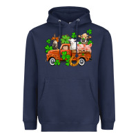 Navy St. Patrick's farm animals and truck Heavyweight Hoodie - OliviaCreatesArt
