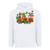 White St. Patrick's farm animals and truck Heavyweight Hoodie - OliviaCreatesArt