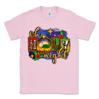 Bubblegum Pink oh holy night with baby jesus for christmas Classic Tee - MaliasSmallBusiness