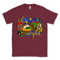 Burgundy oh holy night with baby jesus for christmas Classic Tee - MaliasSmallBusiness