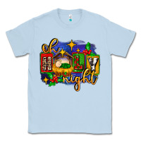 Dusty Blue oh holy night with baby jesus for christmas Classic Tee - MaliasSmallBusiness