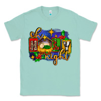 Seafoam oh holy night with baby jesus for christmas Classic Tee - MaliasSmallBusiness