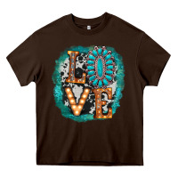 Chocolate Brown love western Heavy Core Tee - AdoDesignShop