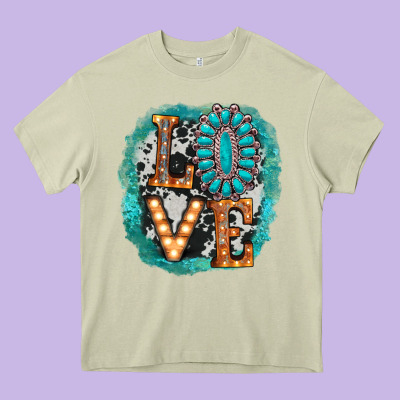 Love Western Heavy Core Tee Designed By Adodesignshop