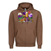 Chestnut mardi gras wine glasses cowgirl Zipper Hoodie - CowGirlArtShop